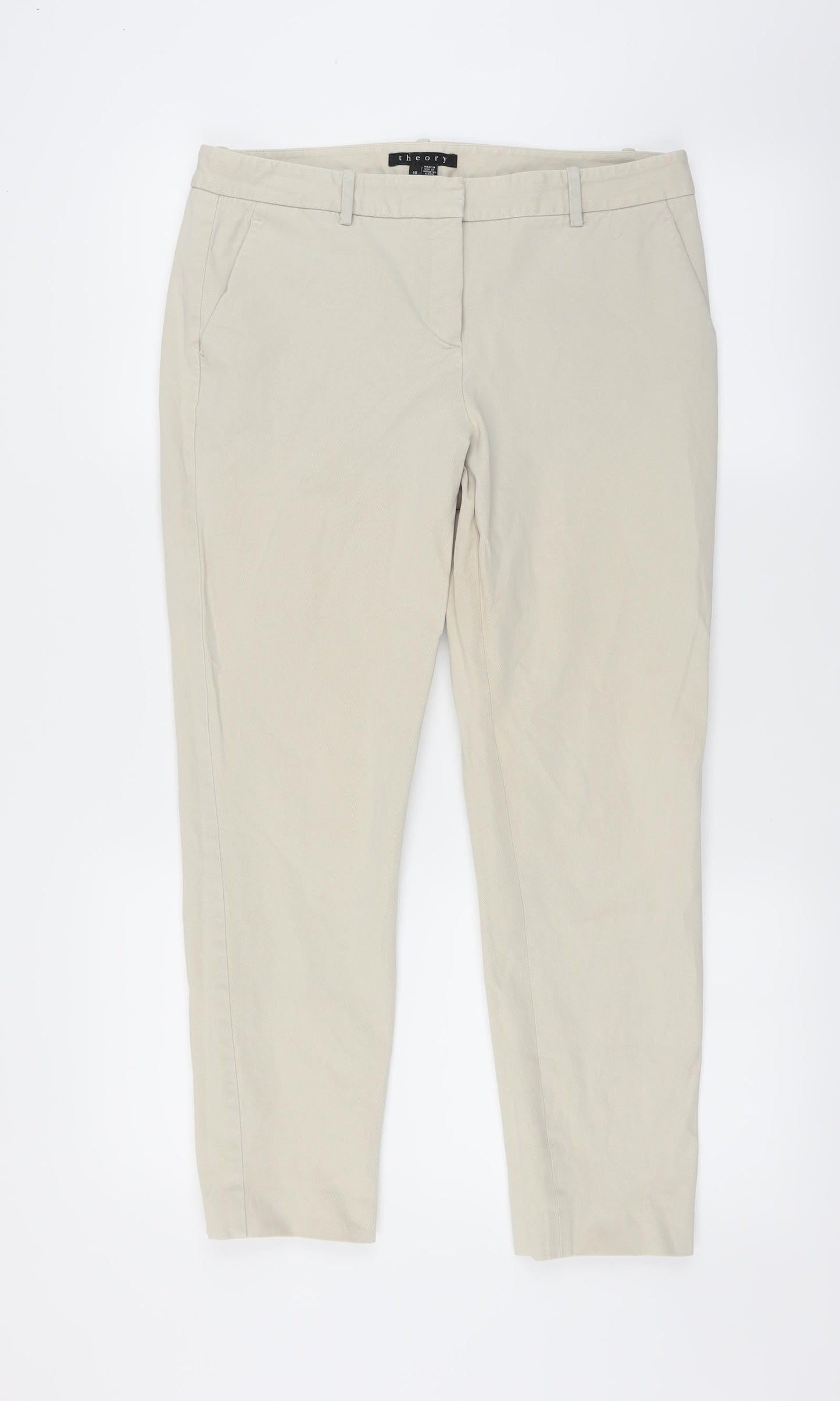 Theory Womens Beige   Chino Trousers Size 10 L25 in