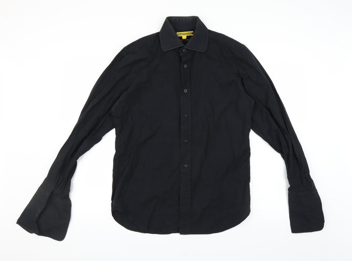 dreamweaver Mens Black Button-Up Size 14