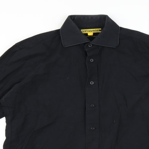 dreamweaver Mens Black    Button-Up Size 14
