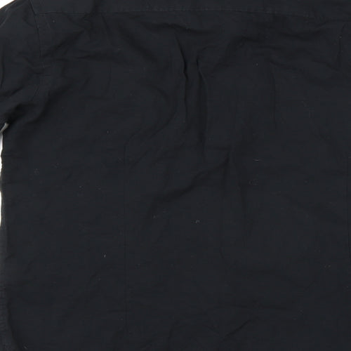 dreamweaver Mens Black    Button-Up Size 14