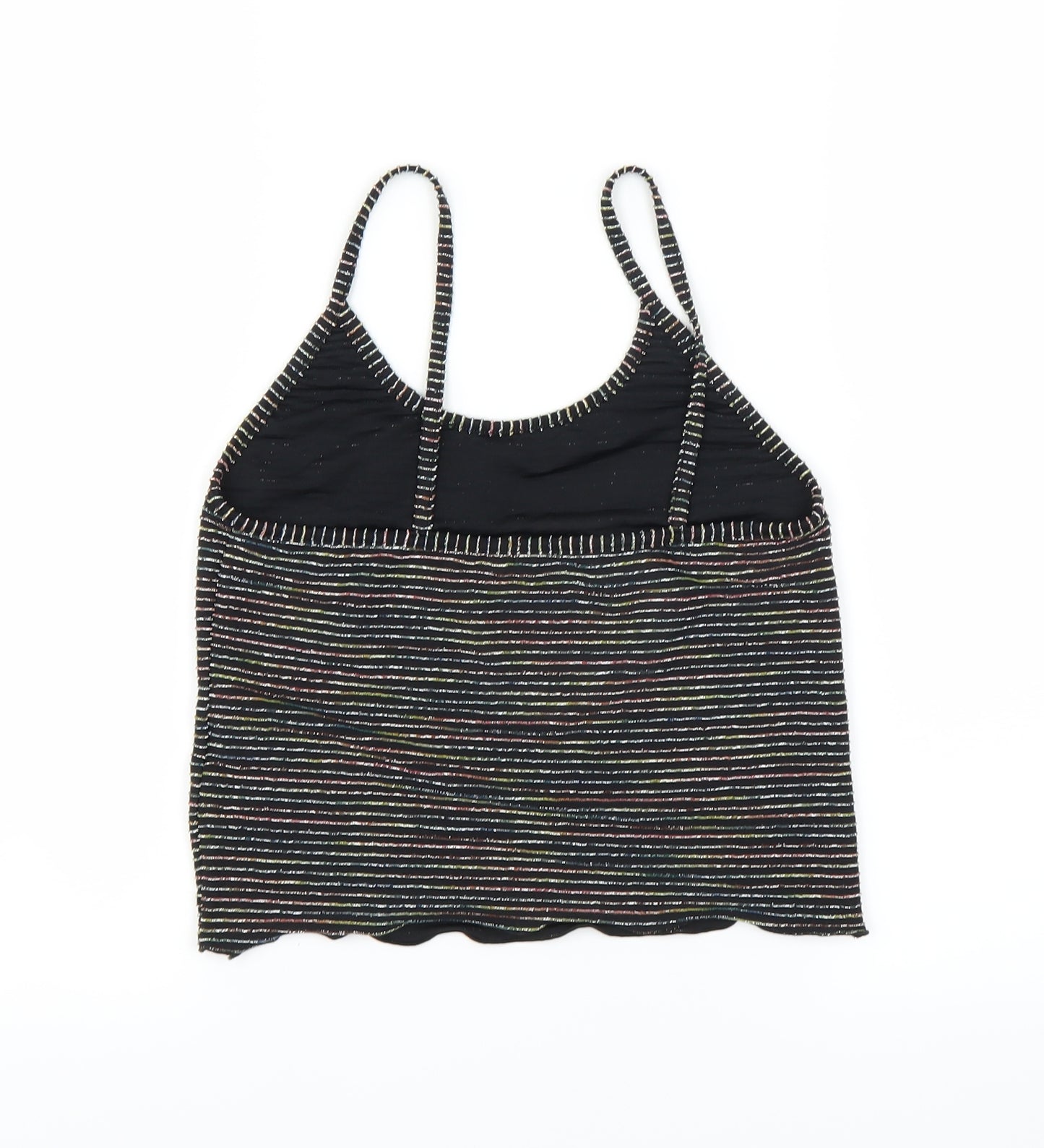 Light before Dark Womens Black Striped  Cropped Tank Size L