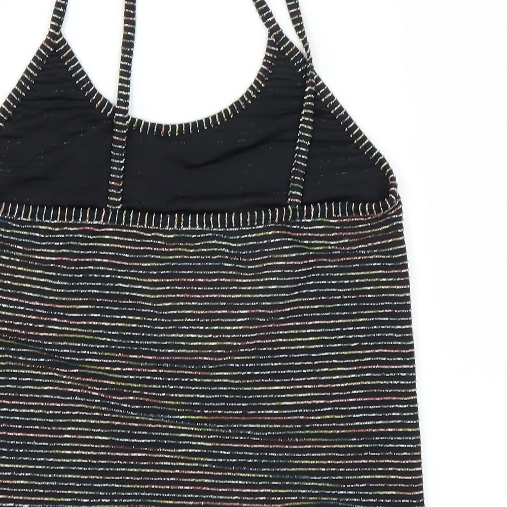 Light before Dark Womens Black Striped  Cropped Tank Size L
