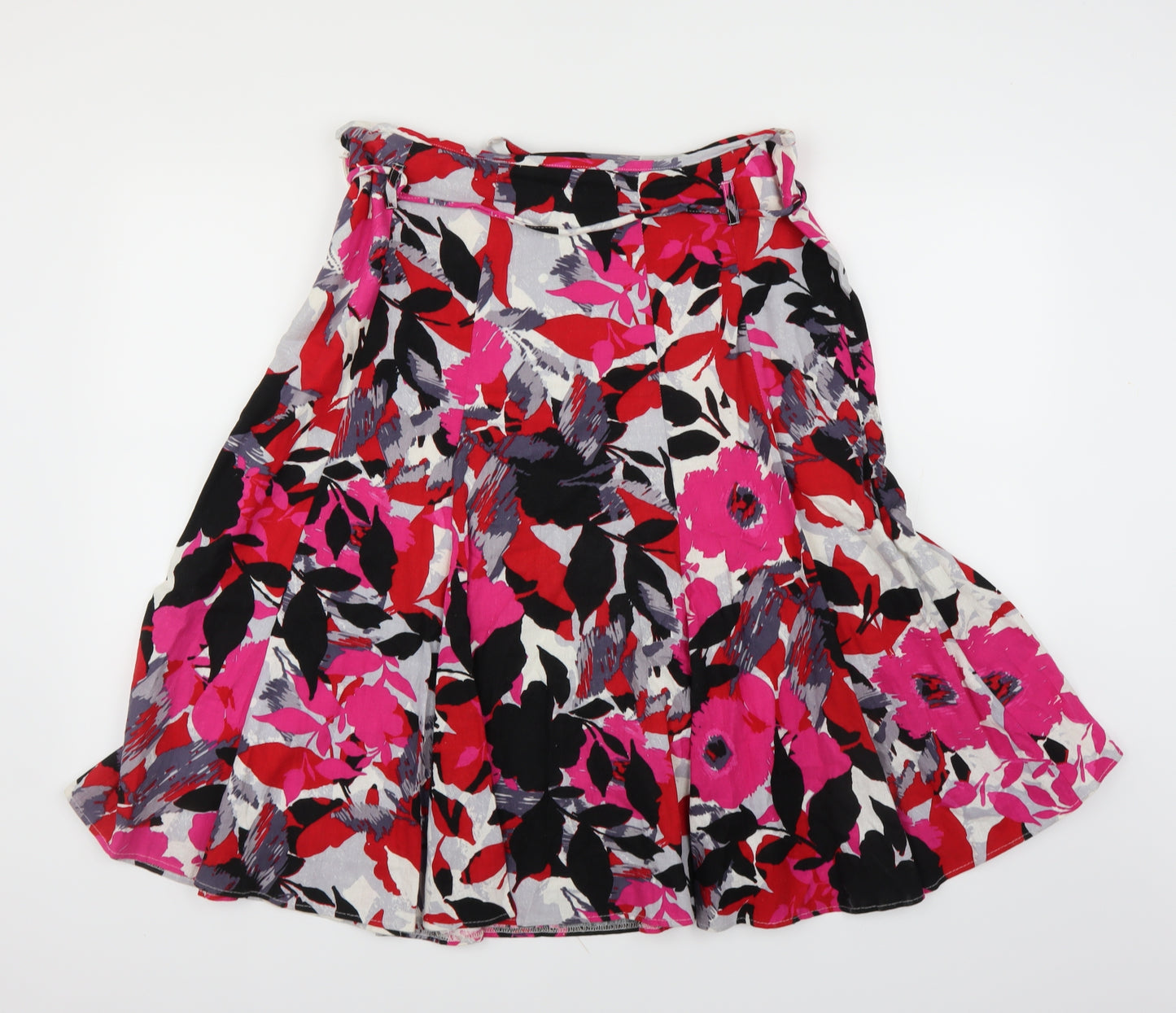 M&Co Womens Pink Floral  A-Line Skirt Size 14