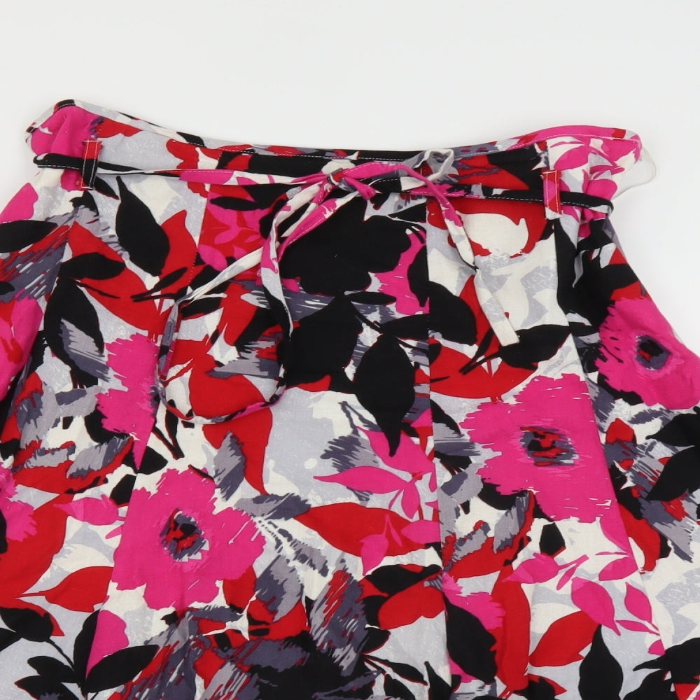 M&Co Womens Pink Floral  A-Line Skirt Size 14
