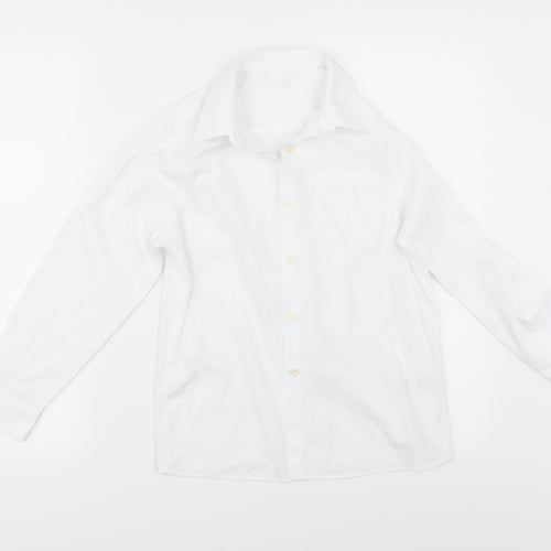 Marks and Spencer Girls White   Basic Button-Up Size 9-10 Years  - SCHOOL