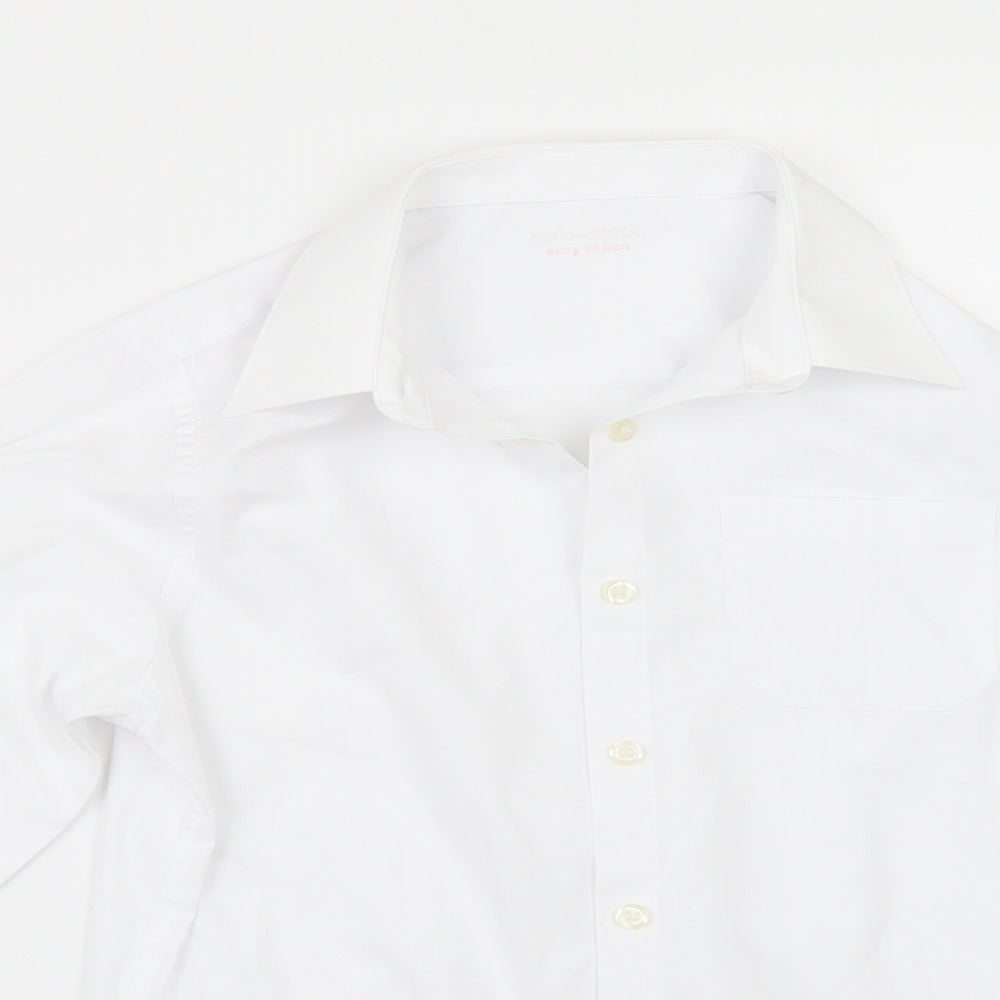 Marks and Spencer Girls White   Basic Button-Up Size 9-10 Years  - SCHOOL