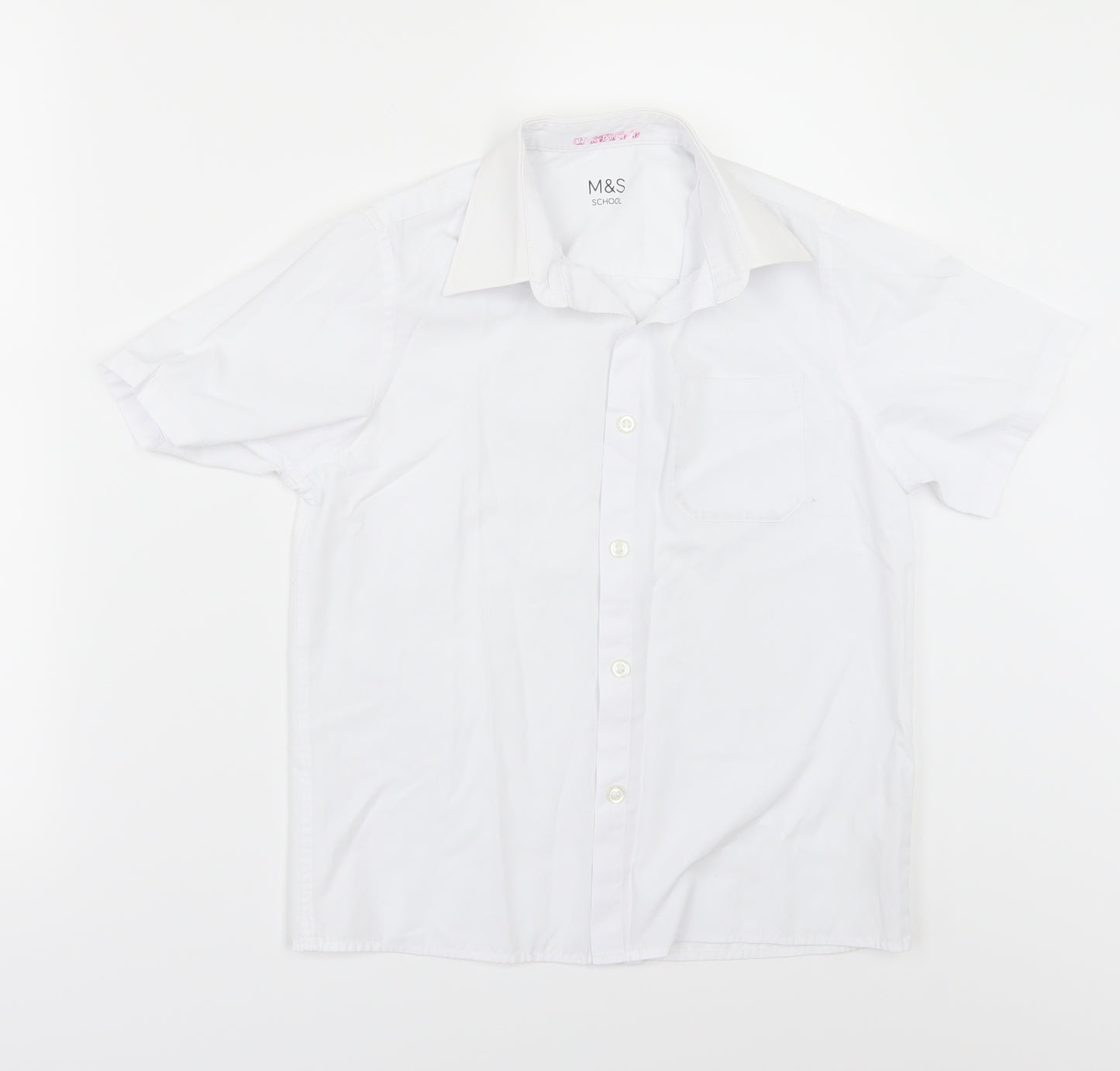 Marks and Spencer Girls White   Basic Button-Up Size 9-10 Years