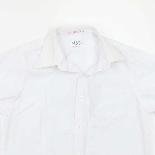 Marks and Spencer Girls White   Basic Button-Up Size 9-10 Years