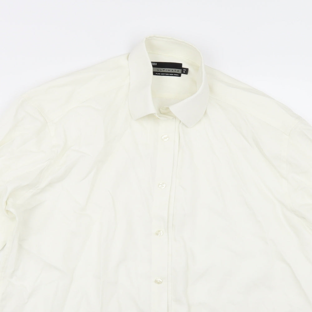 Marks and Spencer Mens Ivory    Dress Shirt Size 15
