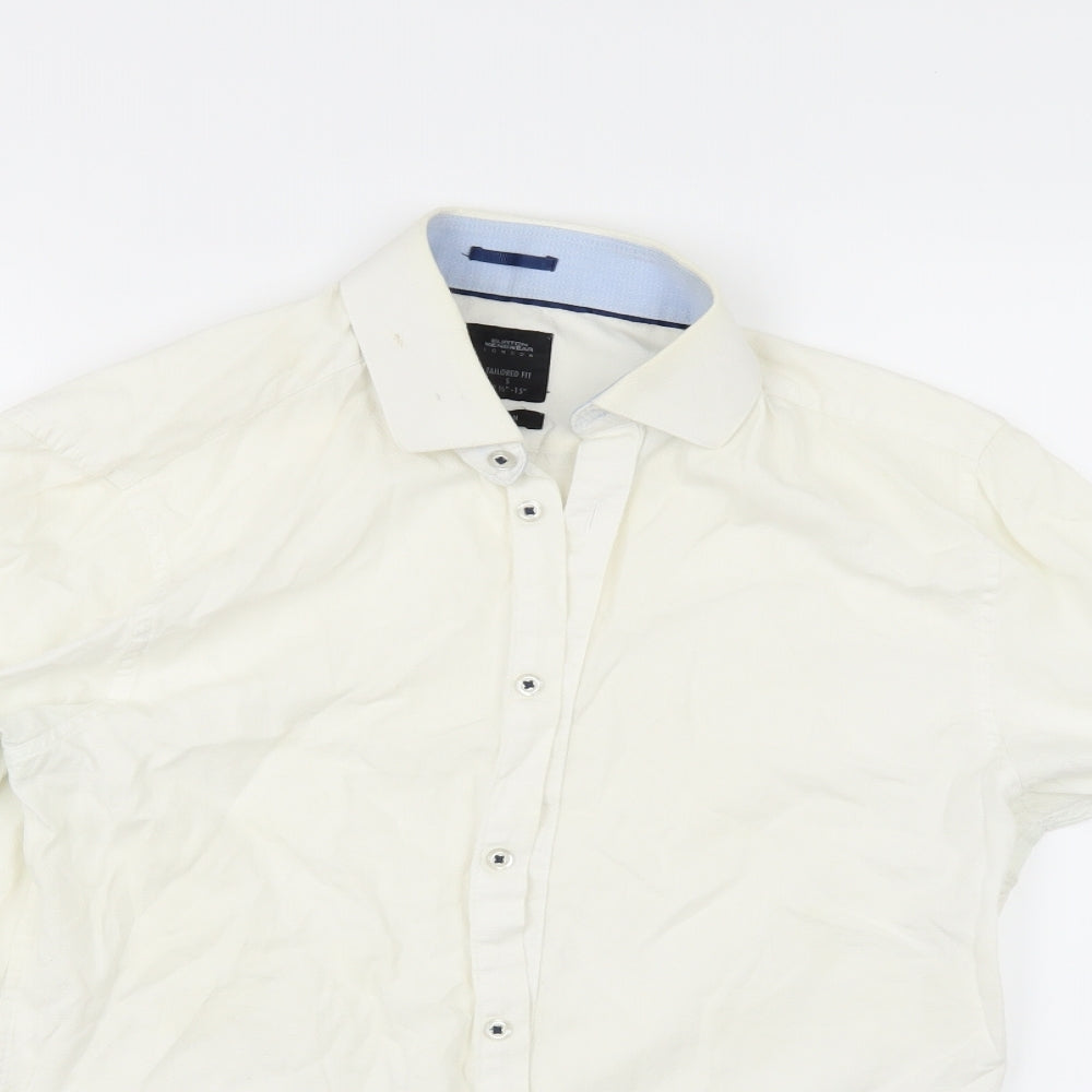 Burton Mens Ivory    Dress Shirt Size S