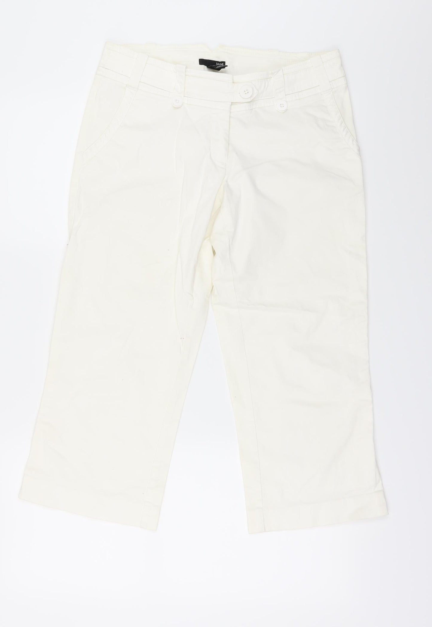 KENZO x H&M Womens White  Denim Cropped Jeans Size 10 L21 in