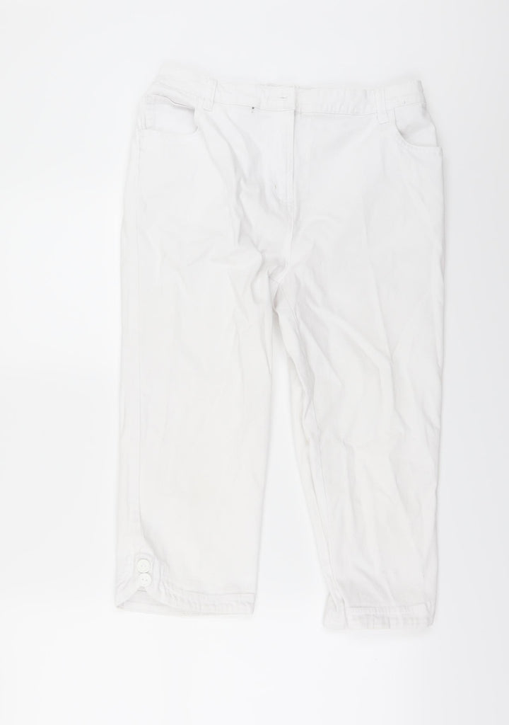 BM Womens White Denim Cropped Jeans Size 12