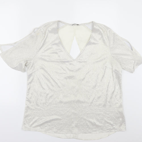 NEXT Womens Ivory   Tunic Blouse Size 14  - slit on sleeves