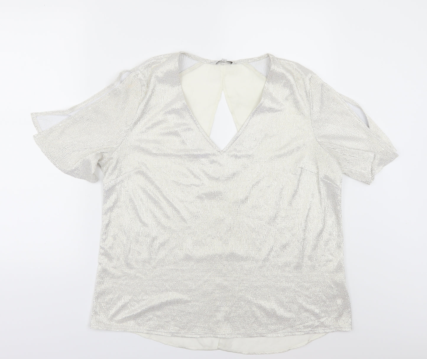 NEXT Womens Ivory   Tunic Blouse Size 14  - slit on sleeves
