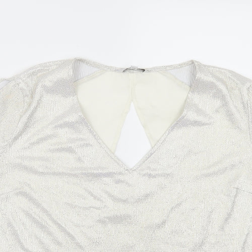 NEXT Womens Ivory   Tunic Blouse Size 14  - slit on sleeves