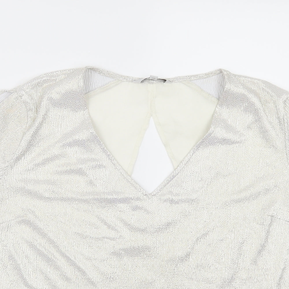 NEXT Womens Ivory   Tunic Blouse Size 14  - slit on sleeves