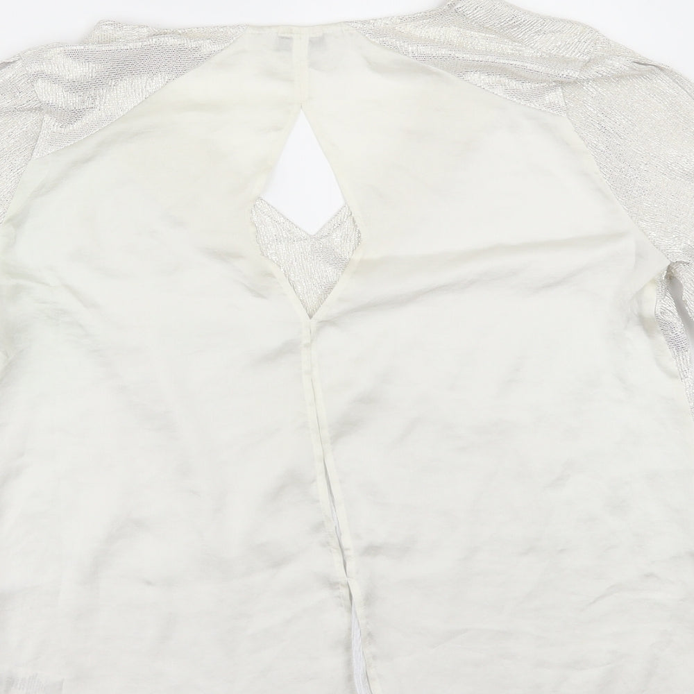 NEXT Womens Ivory   Tunic Blouse Size 14  - slit on sleeves