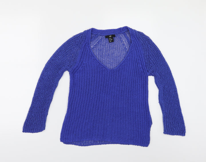 H&M Womens Blue Pullover Jumper Size XS