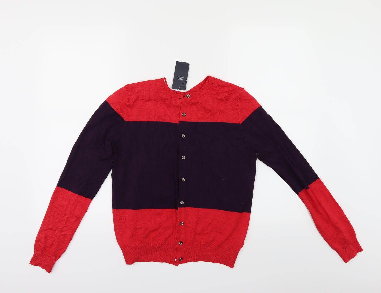 Marks and Spencer Womens Red   Cardigan Jumper Size 12