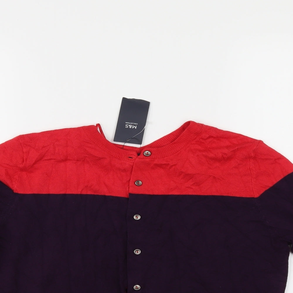 Marks and Spencer Womens Red   Cardigan Jumper Size 12