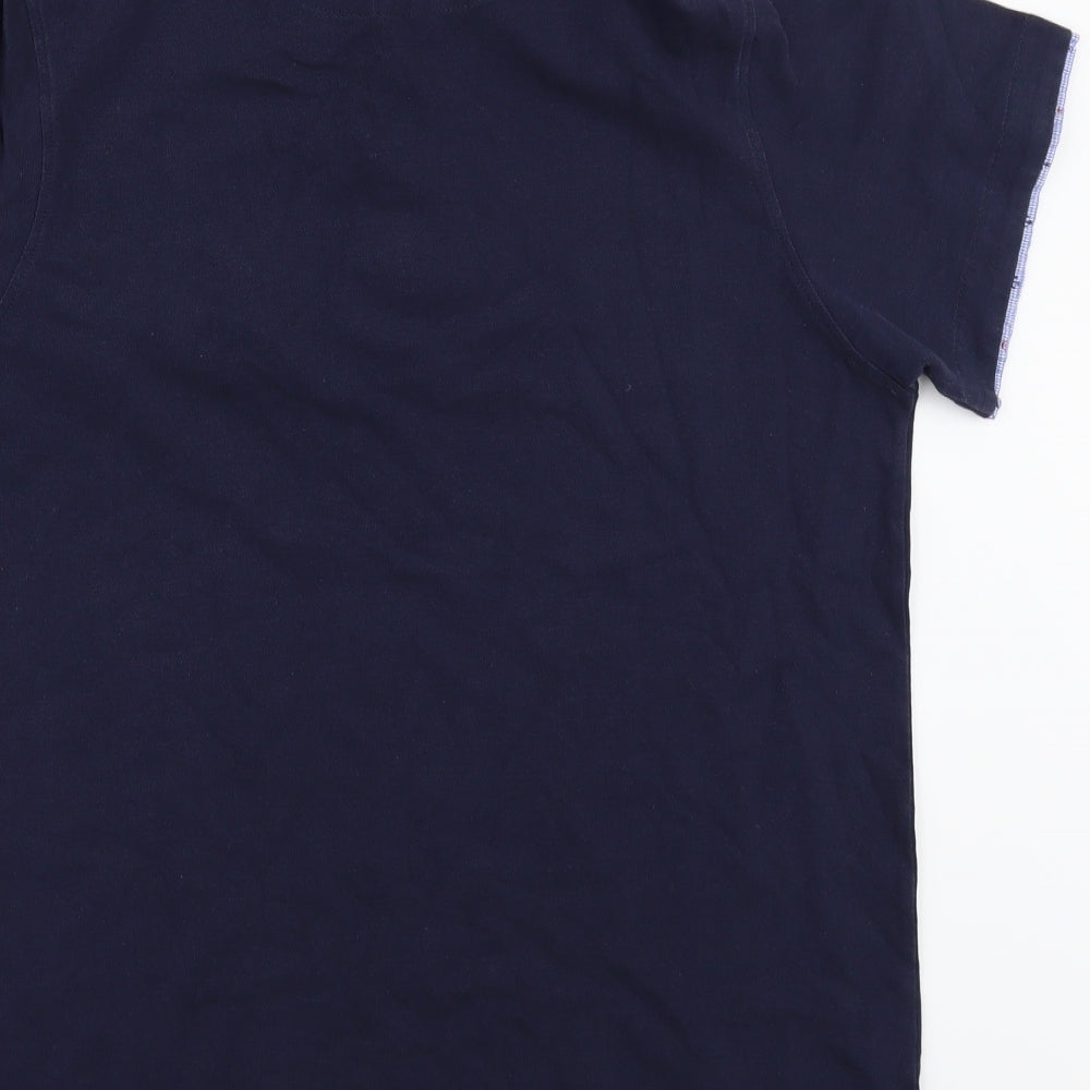 COTTON COLORS Mens Blue    Polo Size XL