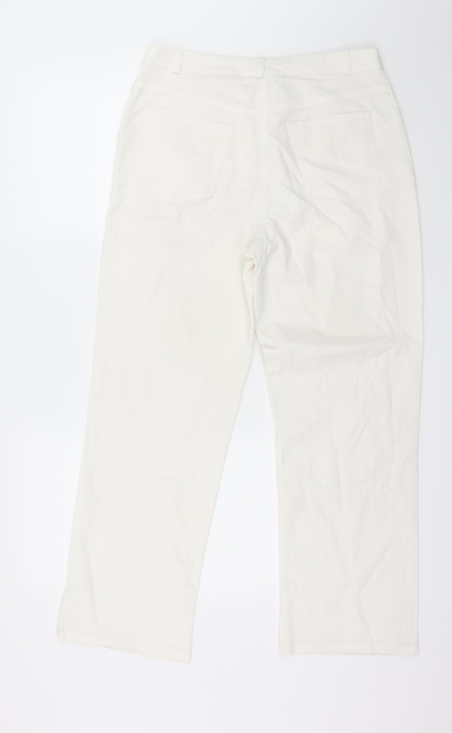 Essentials Womens White  Denim Straight Jeans Size 12 L27 in