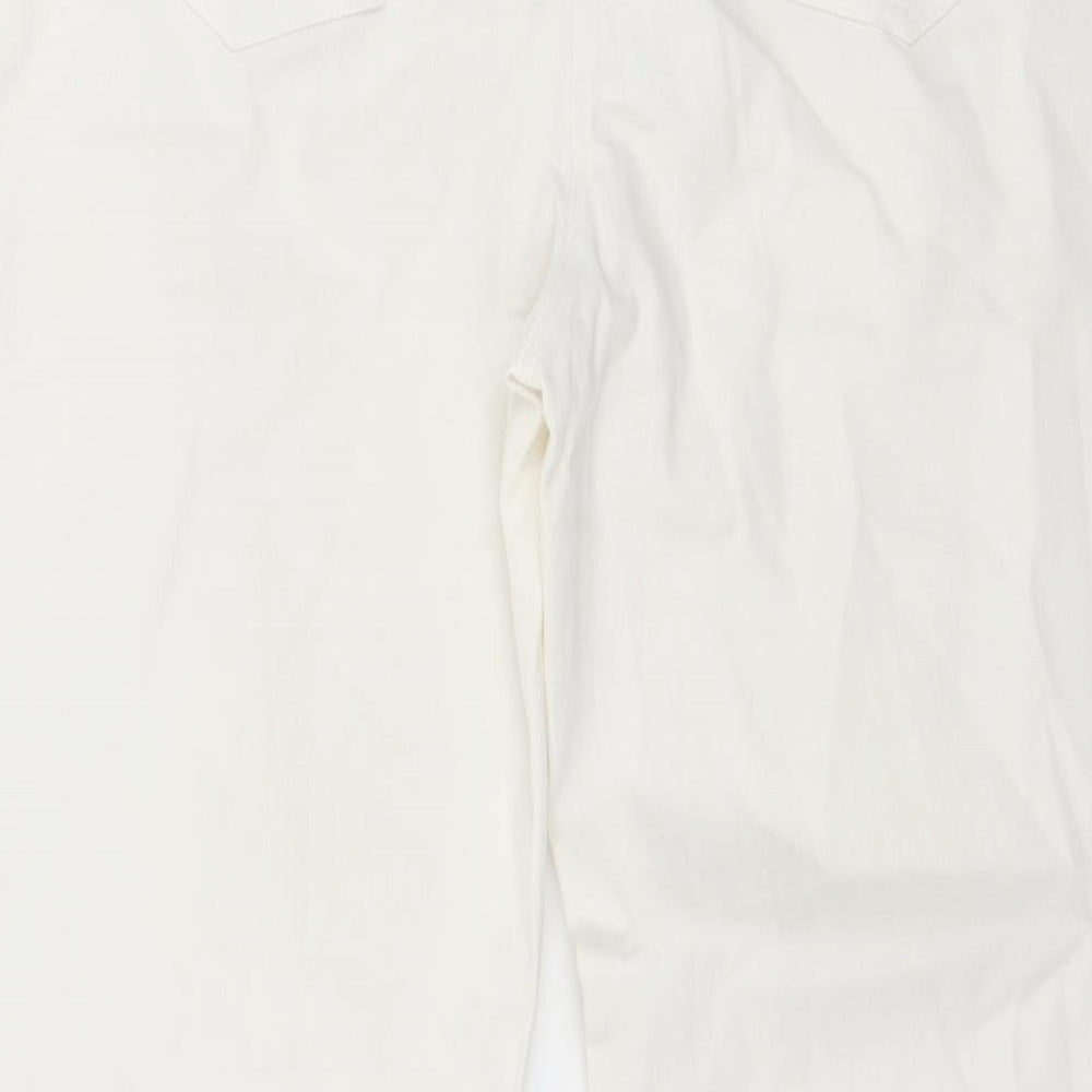 Essentials Womens White  Denim Straight Jeans Size 12 L27 in