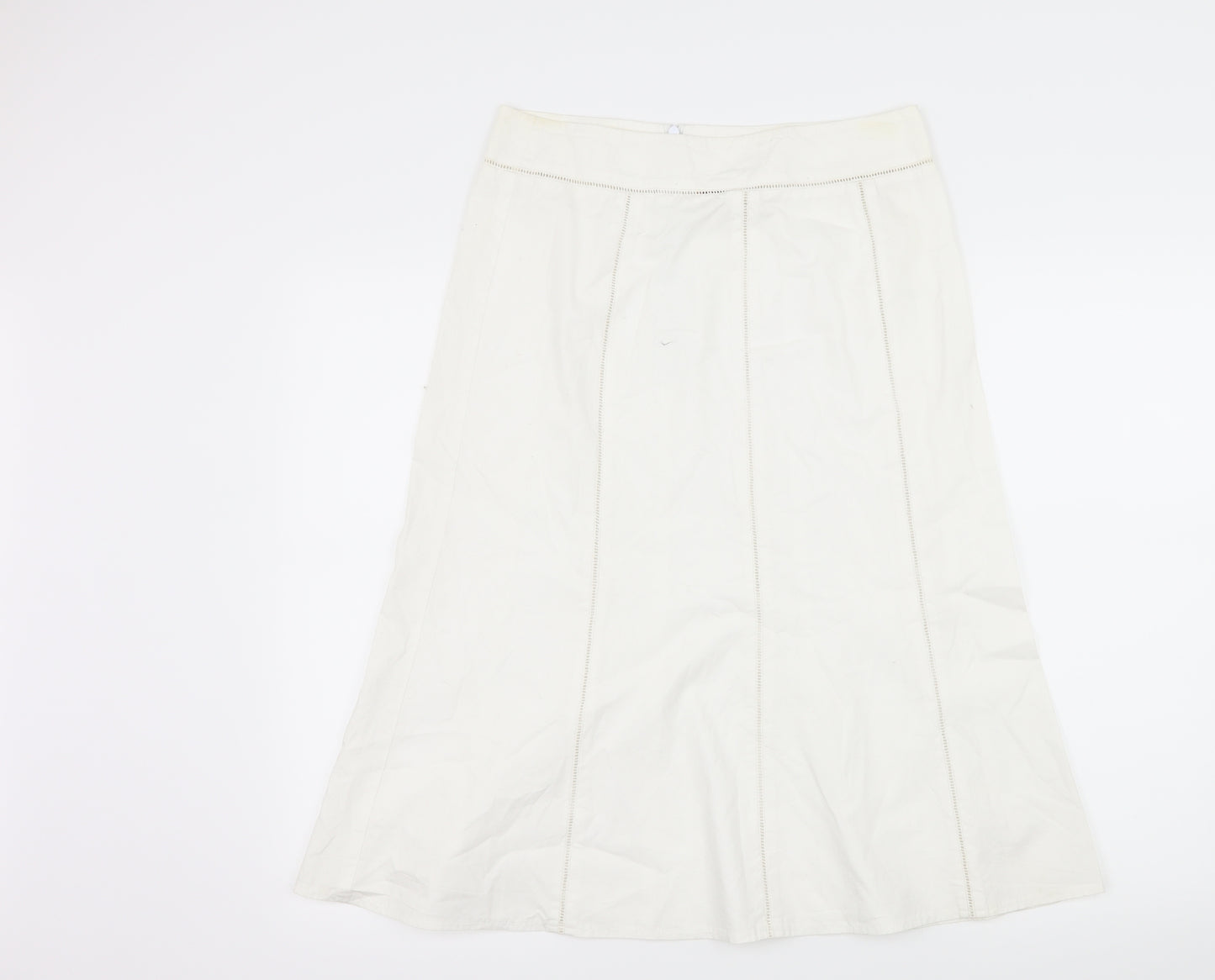 Preworn Womens White Striped  Flare Skirt Size 30