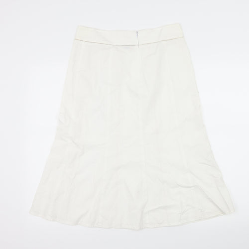 Preworn Womens White Striped  Flare Skirt Size 30