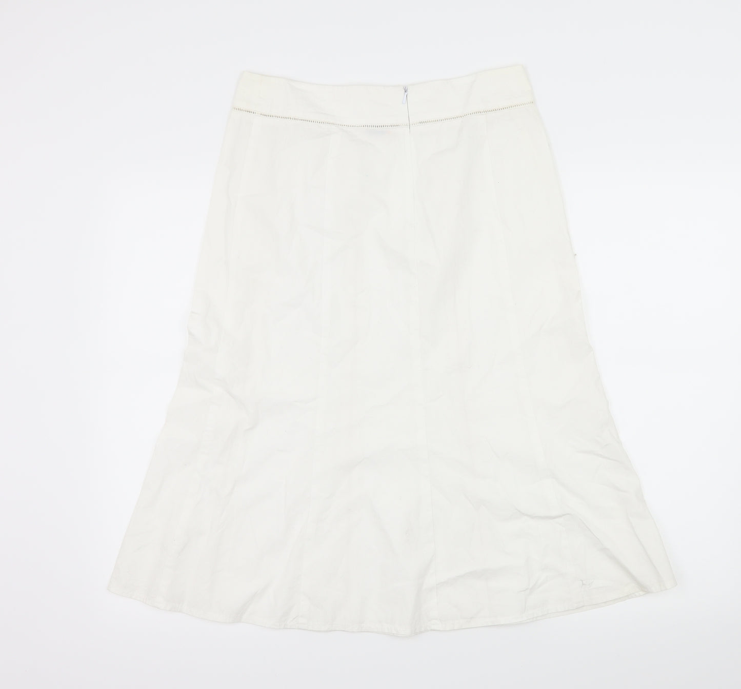 Preworn Womens White Striped  Flare Skirt Size 30