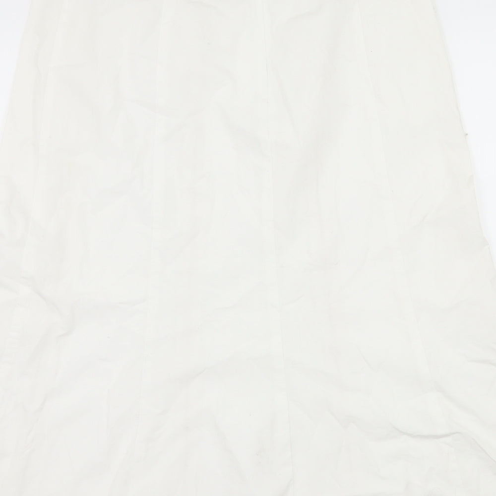 Preworn Womens White Striped  Flare Skirt Size 30