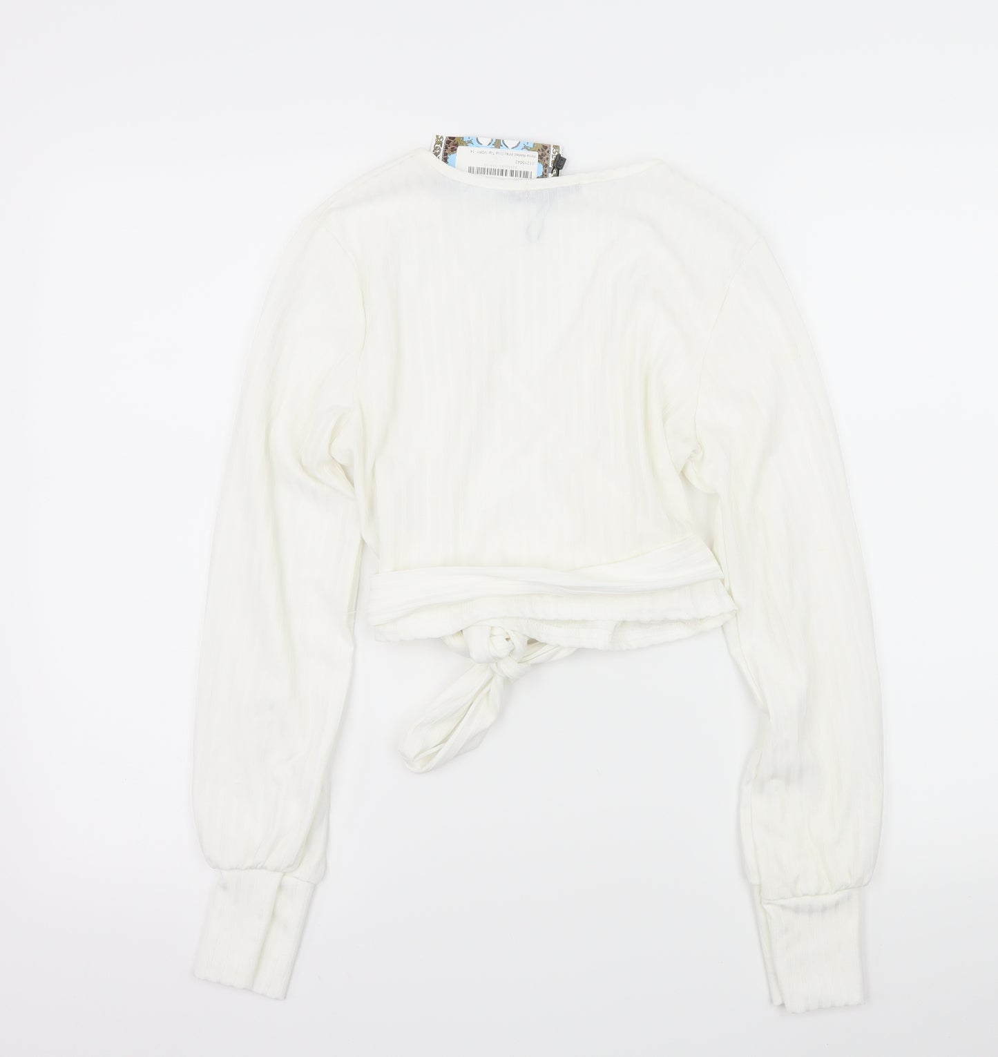 Boohoo Womens White   Wrap T-Shirt Size 14