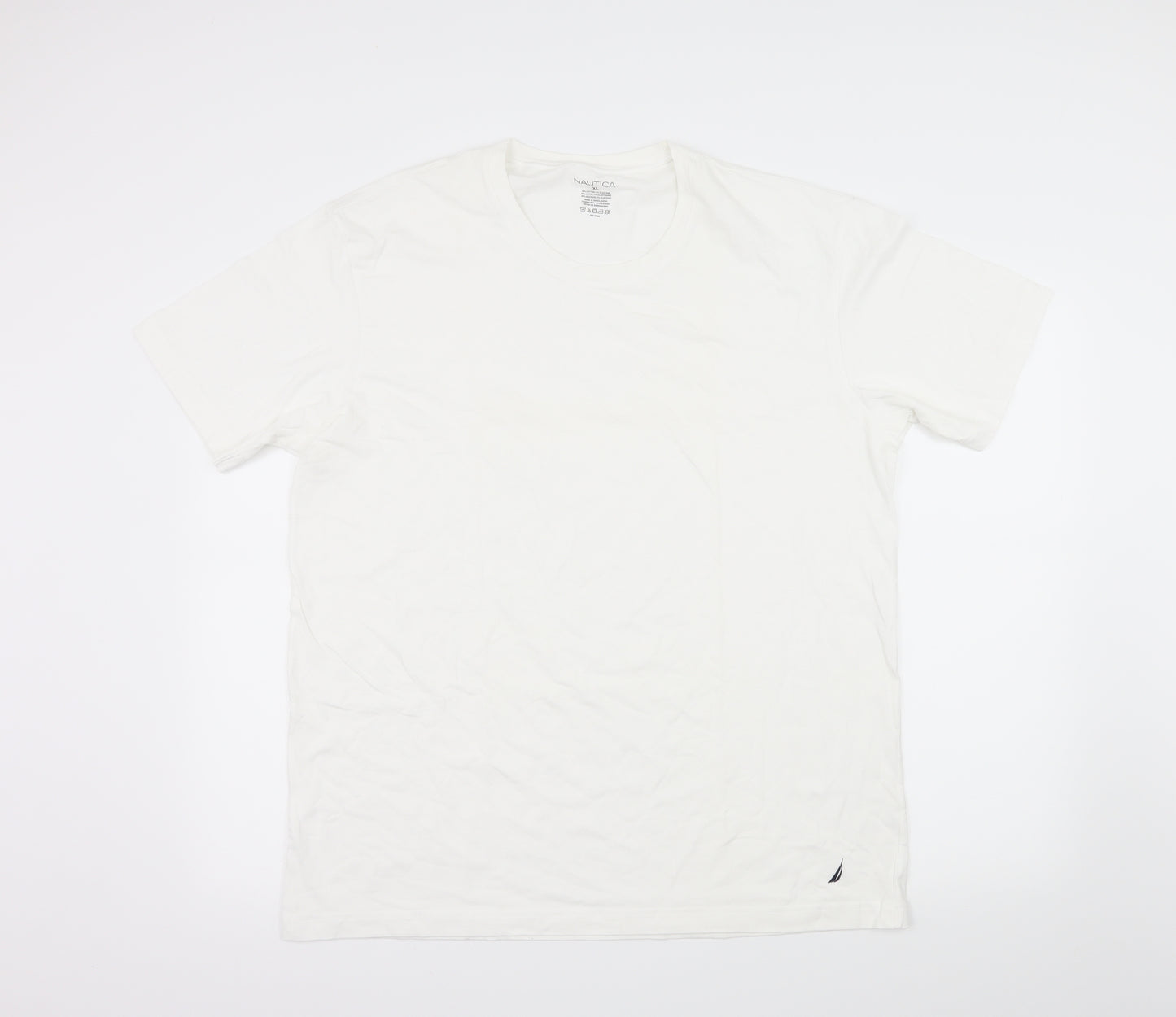 Nautica Mens White  Jersey  T-Shirt Size XL
