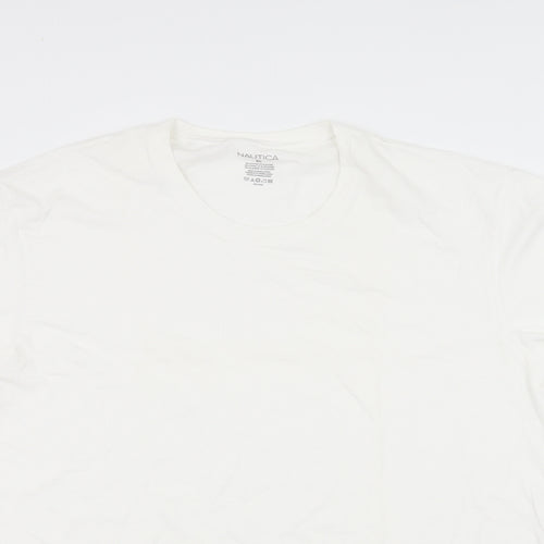 Nautica Mens White  Jersey  T-Shirt Size XL