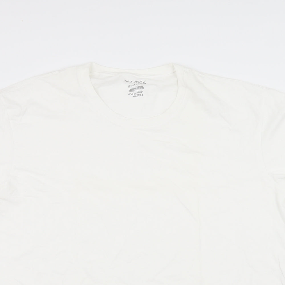 Nautica Mens White  Jersey  T-Shirt Size XL