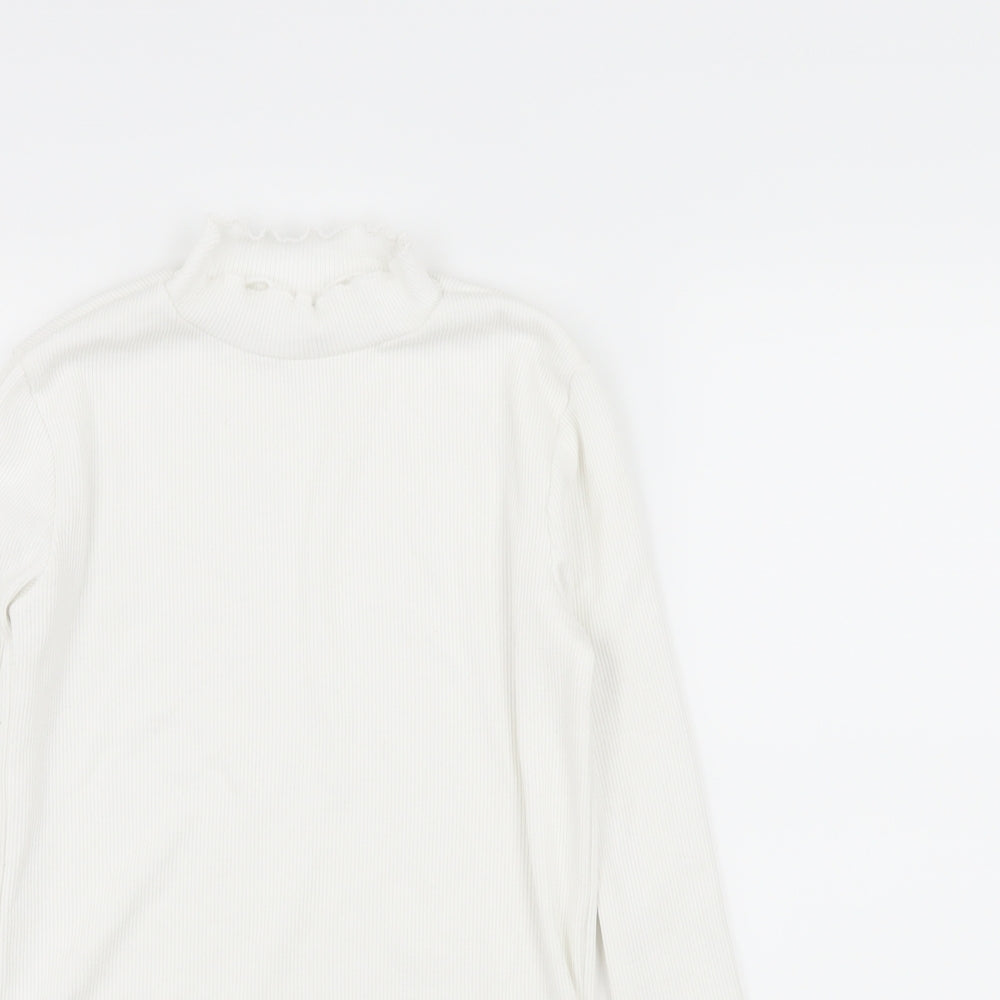 F&F Girls White  Jersey Basic T-Shirt Size 12-13 Years
