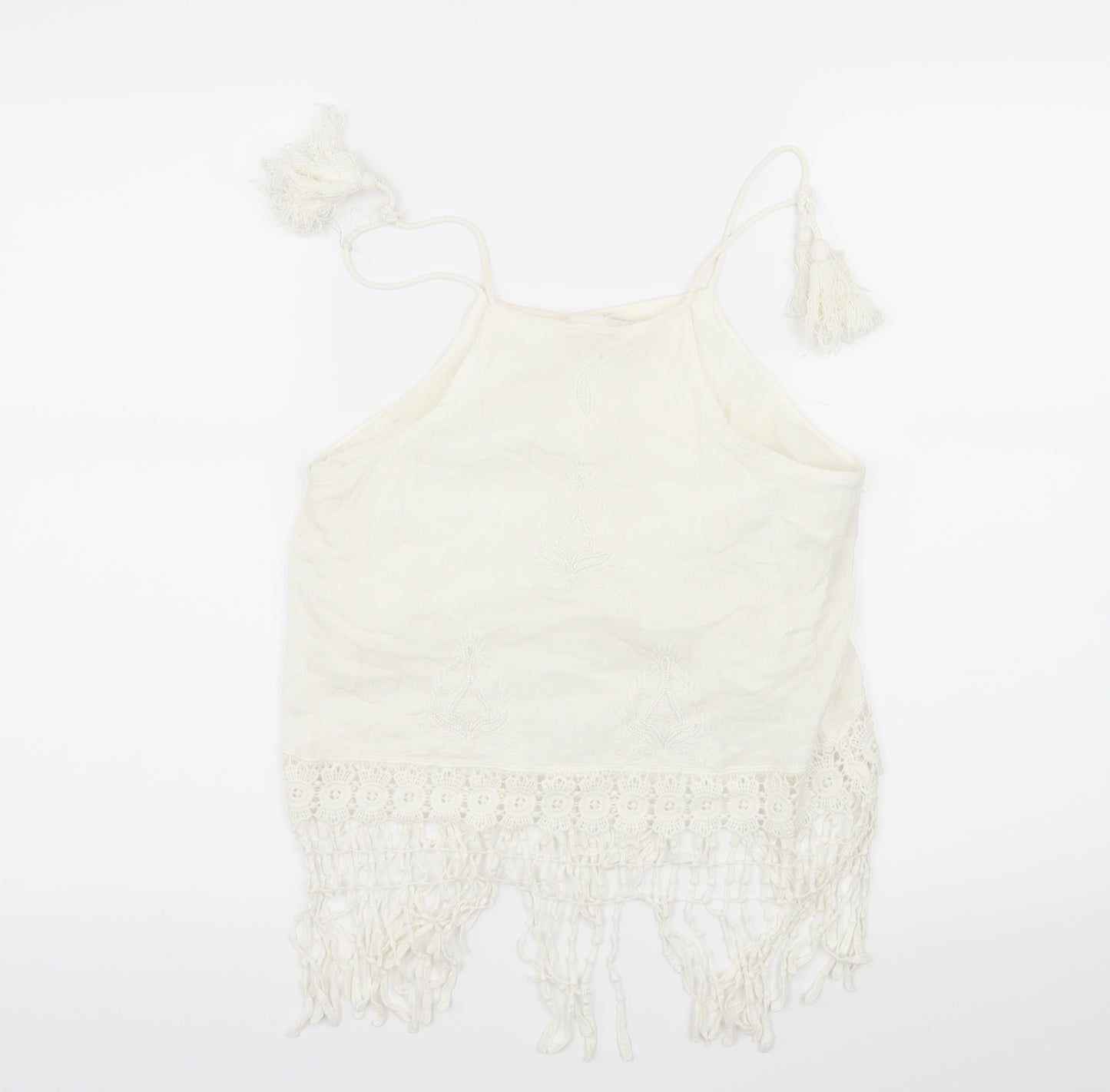 Pull&Bear Womens Ivory Paisley  Camisole Tank Size M