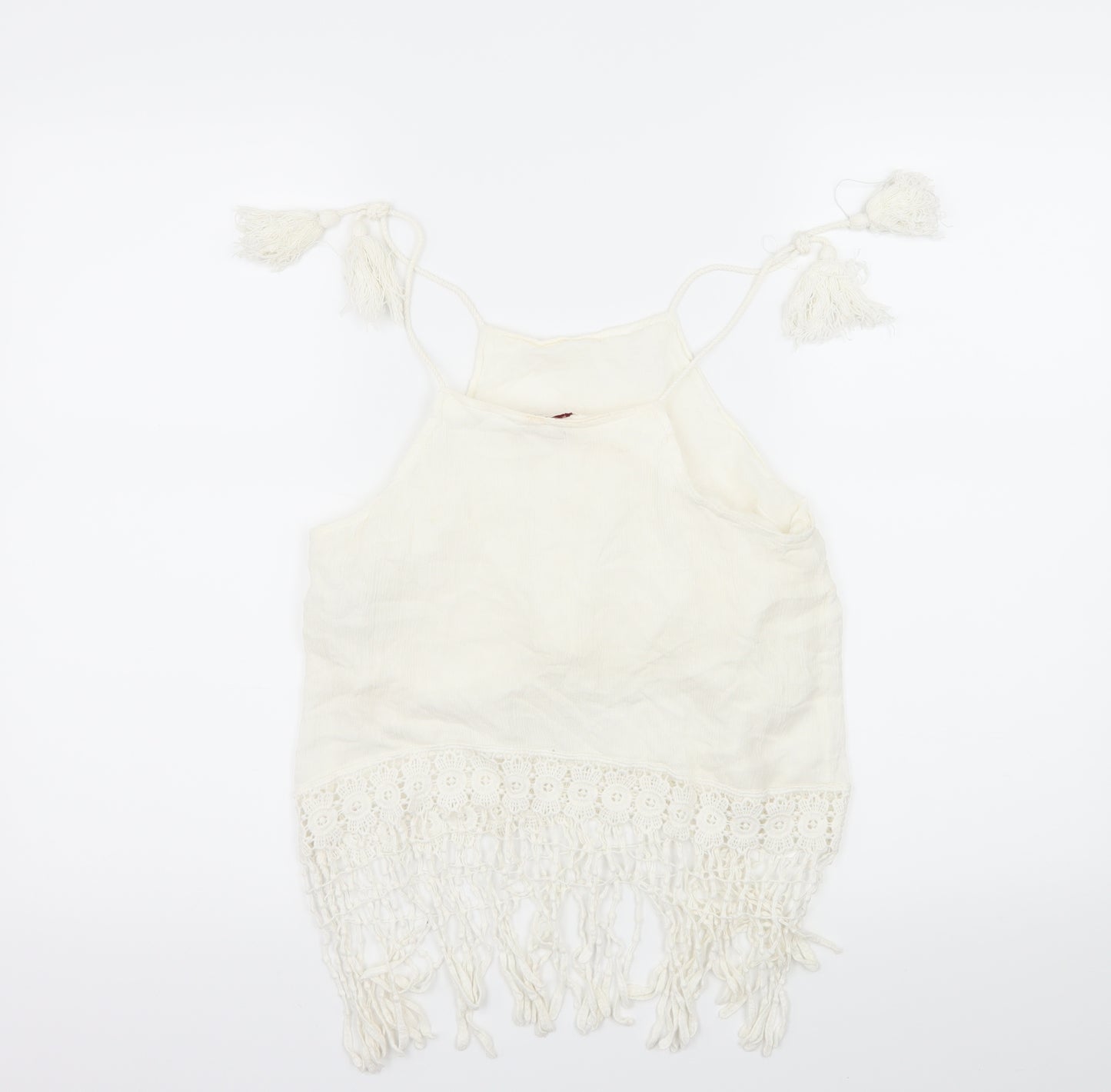 Pull&Bear Womens Ivory Paisley  Camisole Tank Size M