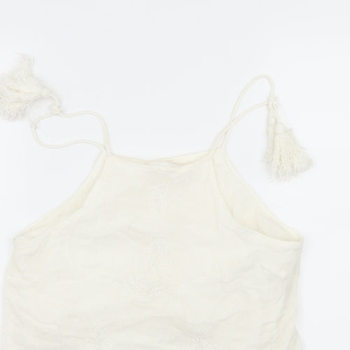 Pull&Bear Womens Ivory Paisley  Camisole Tank Size M