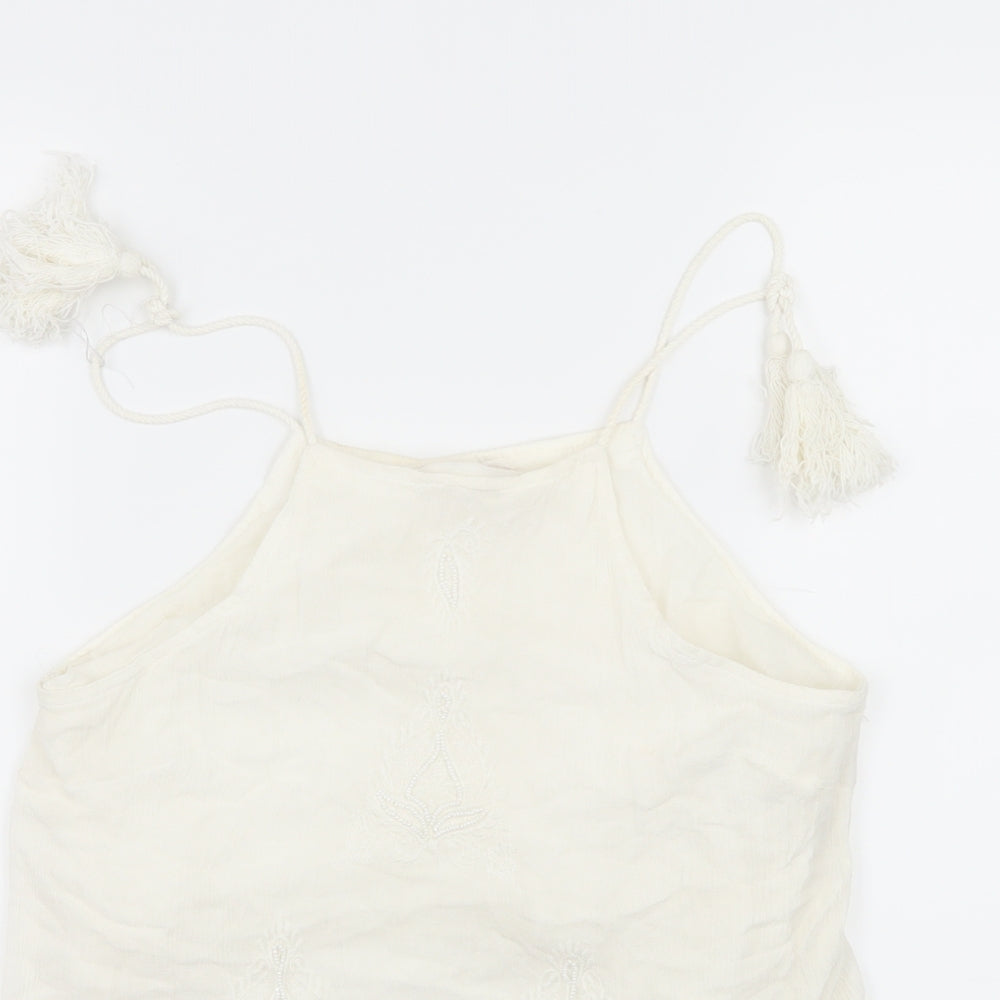 Pull&Bear Womens Ivory Paisley  Camisole Tank Size M