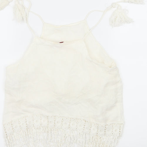 Pull&Bear Womens Ivory Paisley  Camisole Tank Size M
