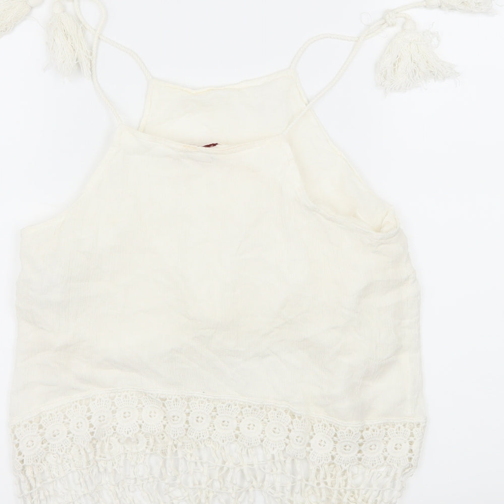 Pull&Bear Womens Ivory Paisley  Camisole Tank Size M