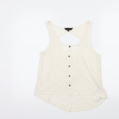 New Look Womens Ivory  Jersey Camisole Tank Size 10  - Open back