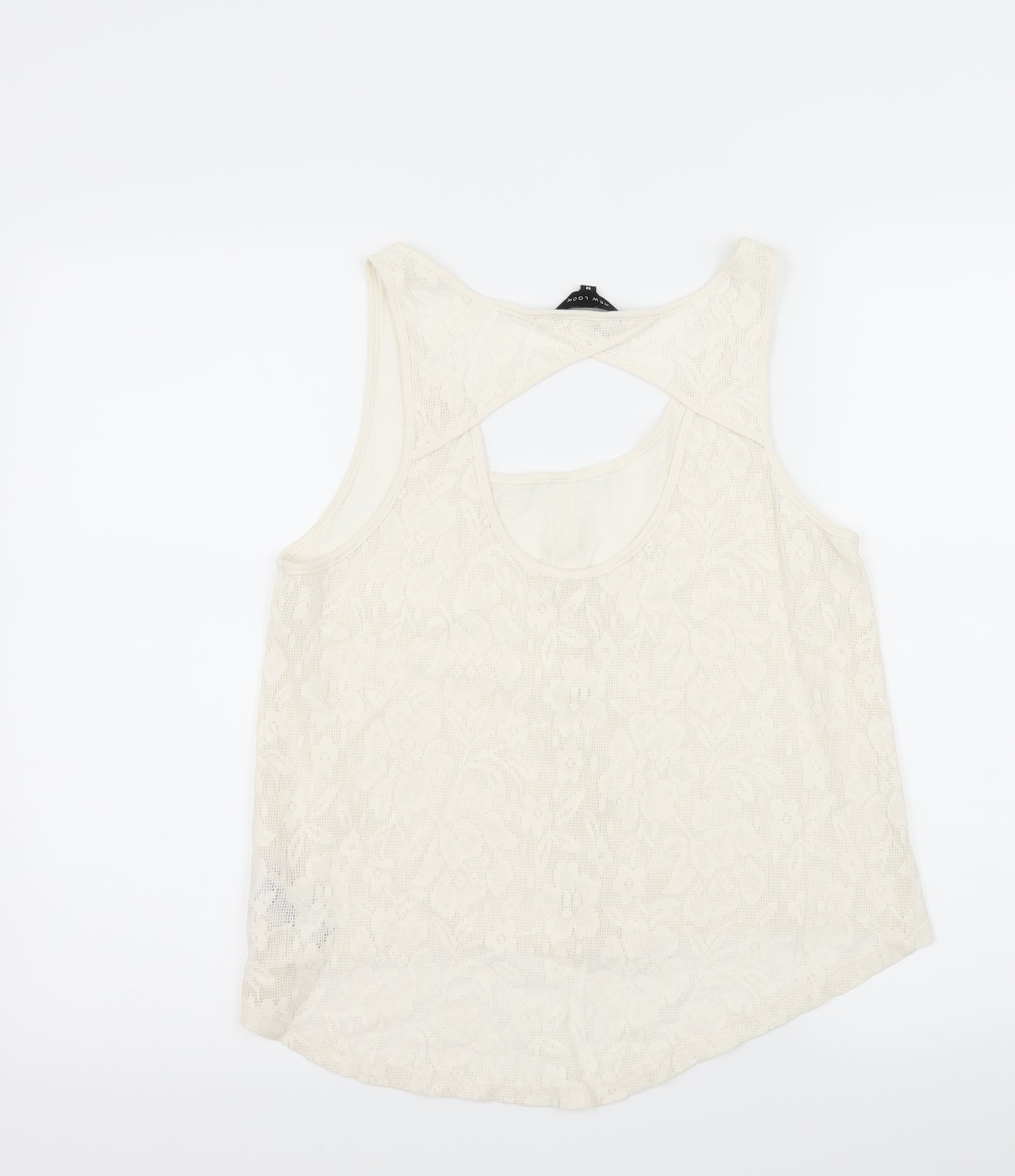 New Look Womens Ivory  Jersey Camisole Tank Size 10  - Open back