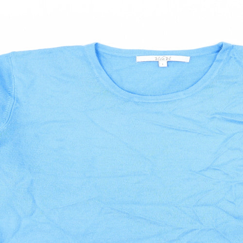 Vida Vi Womens Blue  Knit Pullover Jumper Size L