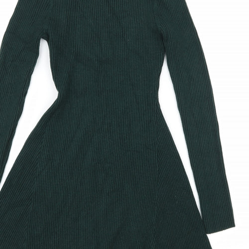 Primark Womens Green  Knit Skater Dress  Size 12