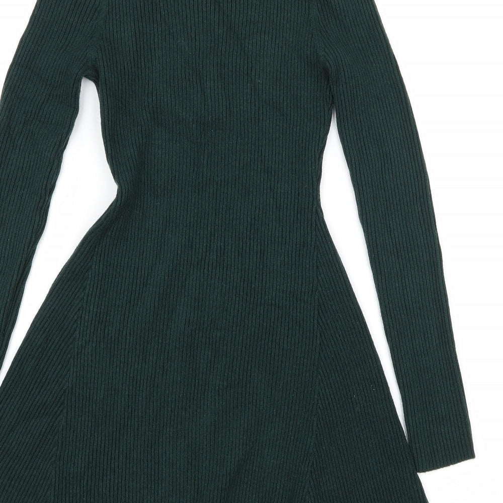 Primark Womens Green  Knit Skater Dress  Size 12