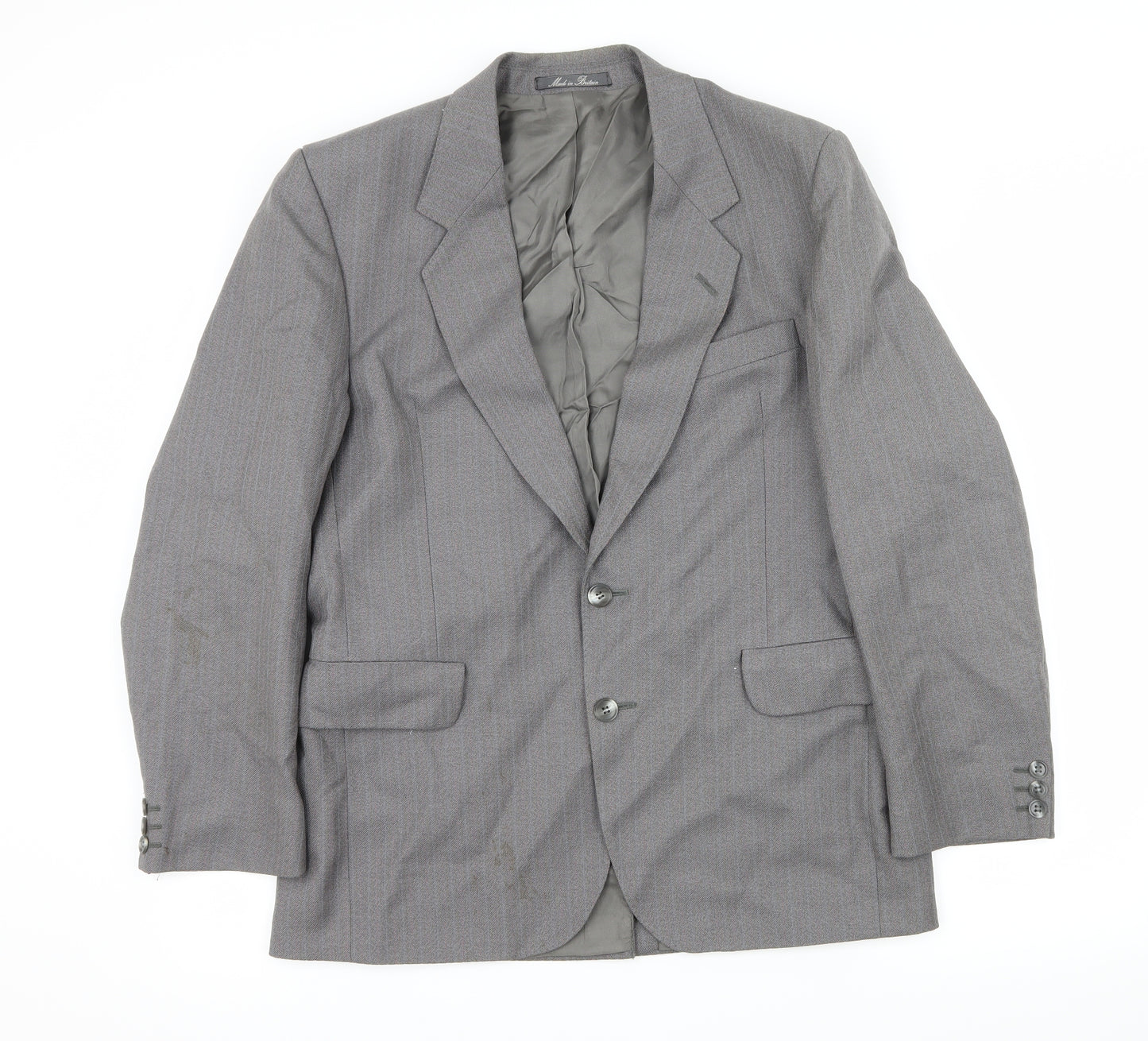 Dunn & Co Mens Grey Striped  Jacket Suit Jacket Size M