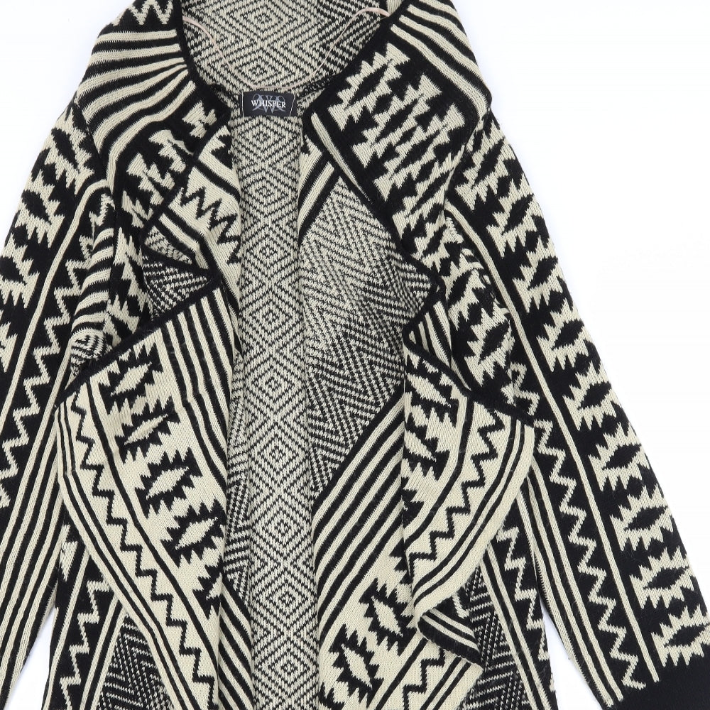 Whisper Womens Beige Striped Knit Cardigan Jumper Size M