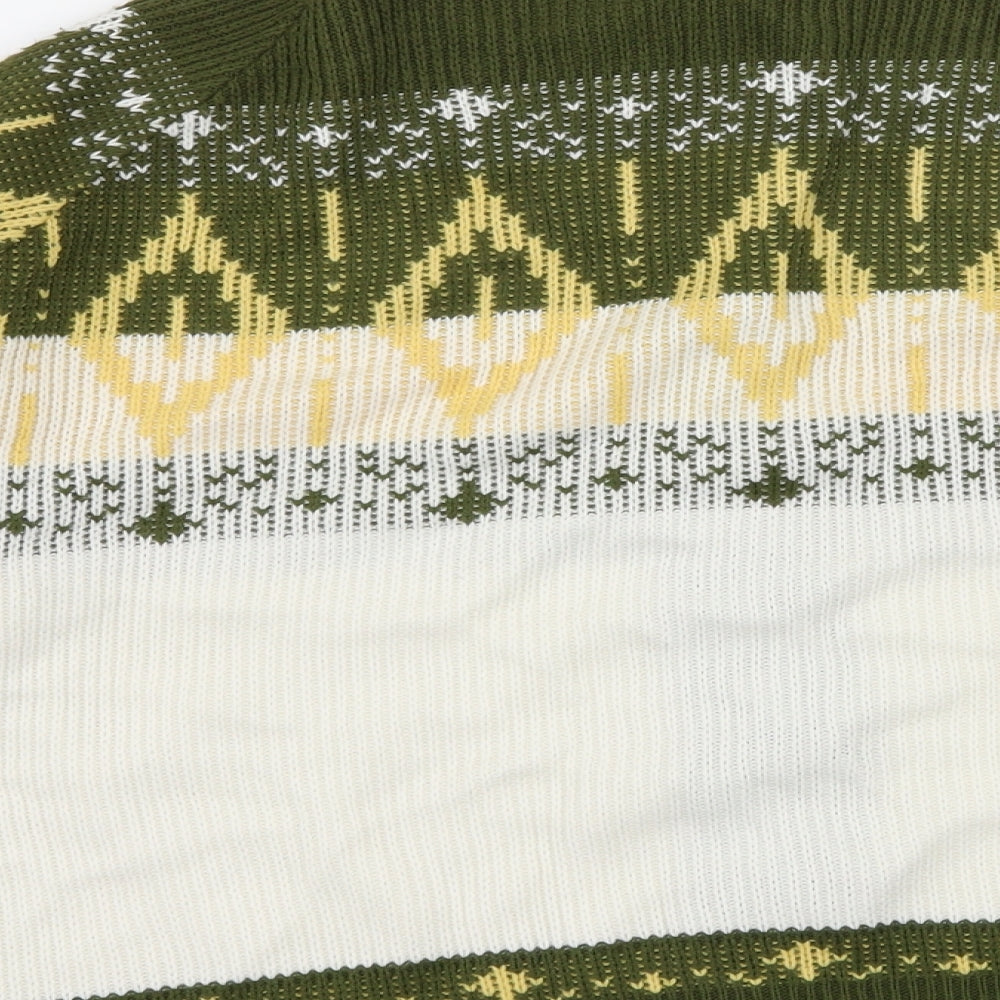 St Michael Womens Ivory Geometric Knit Cardigan Jumper Size 6